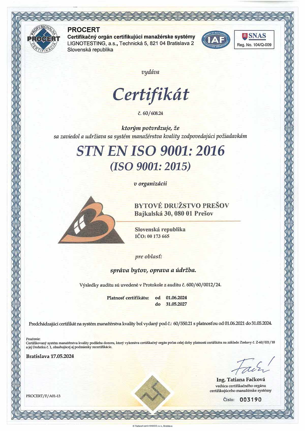 Certifikát